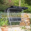 Swing bed 3-person garden seating set 171x108x154 cm black