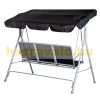 Swing bed 3-person garden seating set 171x108x154 cm black