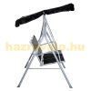Swing bed 3-person garden seating set 171x108x154 cm black