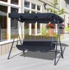 Rocking bed 3-person massive rocking chair black 172x110x152 cm