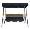 Rocking bed 3-person massive rocking chair black 172x110x152 cm