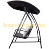Swing bed 3-person polyrattan garden seating set 198x124x179 cm black