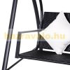 Swing bed 3-person polyrattan garden seating set 198x124x179 cm black