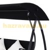 Swing bed 3-person polyrattan garden seating set 198x124x179 cm black