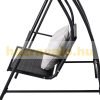 Swing bed 3-person polyrattan garden seating set 198x124x179 cm black