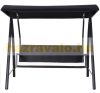 Swing bed 3-person polyrattan garden seating set black 198x124x179 cm