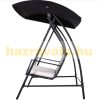 Swing bed 3-person polyrattan garden seating set black 198x124x179 cm