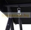 Swing bed 3-person polyrattan garden seating set black 198x124x179 cm