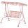 Children's swing bed with awning 110x70x110 cm 2-seater garden swing for 3-6 years old pink 