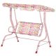 Children's swing bed with awning 110x70x110 cm 2-seater garden swing for 3-6 years old pink 