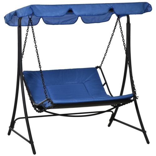 Swing bed 2-person garden lounger 160x117x173 cm blue sunbed