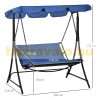 Swing bed 2-person garden lounger 160x117x173 cm blue sunbed