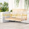 Veranda swing bed two-person hanging swing chair 117x69x60 cm cm wooden swing bench suspended bench