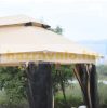 Luxury Swing bed with pavilion 3 seats with folding backrest in beige color