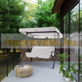   Hintaágy, masszív hintaszék világos szürke 140x112x150 cm