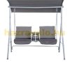 Rocking bed with two seats and table in gray color
