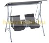 Rocking bed with two seats and table in gray color