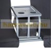 Rocking bed with two seats and table in gray color