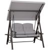 Swing bed two-person garden seating set 162x118x173 cm gray