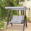 Swing bed two-person garden seating set 162x118x173 cm gray