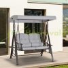 Swing bed two-person garden seating set 162x118x173 cm gray