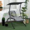 Swing bed single garden seating set dark gray 108x145x169 cm hammock with tilting roof