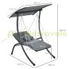 Swing bed single garden seating set dark gray 108x145x169 cm hammock with tilting roof