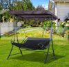 Rocking bed 2-person ergonomically designed garden bed gray 164x116x176 cm 
