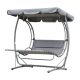 Swing bed 2-person sunbed gray lounger 200x166x178 cm