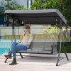 Swing bed 3-person garden seating set 196x128x172 cm gray