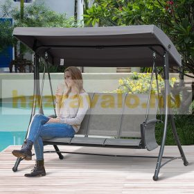   Hintaágy 3 személyes kerti ülőgarnitúra 196x128x172 cm szürke