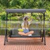 Swing bed 3-person garden seating set 196x128x172 cm gray