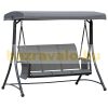 Swing bed 3-person garden seating set 196x128x172 cm gray