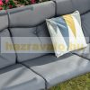 Swing bed 3-person garden seating set 271x125x177 cm with adjustable sunroof and table gray 