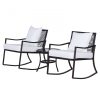 Garden rocking chair set rattan garden set brown 