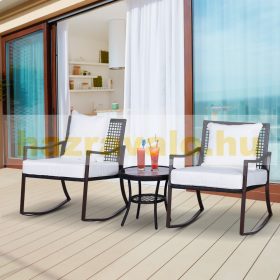 Kerti hintaszék szett rattan kerti garnitúra barna 