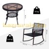 Garden rocking chair set rattan garden set brown 