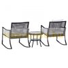 Garden rocking chair set rattan garden set brown 