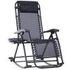 Garden swing chair folding black camping swing, lounger with head pillow, cup holder 120 kg load capacity