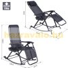 Garden swing chair folding black camping swing, lounger with head pillow, cup holder 120 kg load capacity