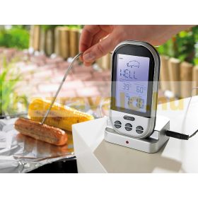   Hőmérő intelligens grillezési és sütési hőmérő 8 húsfajtához rádiós maghőmérő XXL kijelzővel