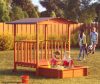 Sandpit with covered play terrace 133x127x137 cm water-repellent tarpaulin roof with UV protection spruce sandpit