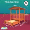 Sandpit with covered play terrace 133x127x137 cm water-repellent tarpaulin roof with UV protection spruce sandpit