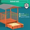 Sandpit with covered play terrace 133x127x137 cm water-repellent tarpaulin roof with UV protection spruce sandpit