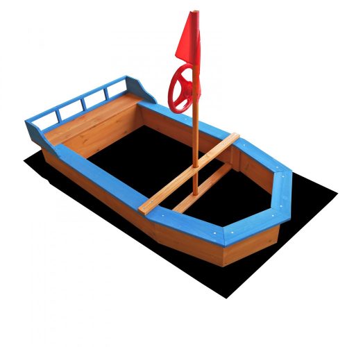 Sandbox with flag pole 150x78x100 cm sandbox made of wood