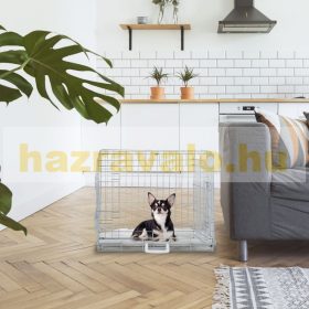   Hordozó ketrec "S" párnázott kutya, kisállat hordozható, összecsukható mobil kutyaketrec kutyaszállító doboz otthonra vagy utazáshoz