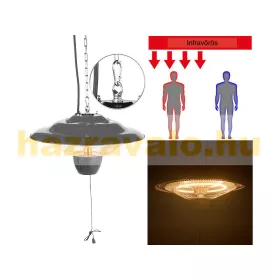   Felfüggeszthető hősugárzó 1000W lógatható terasz infravörös fűtés kültéri 