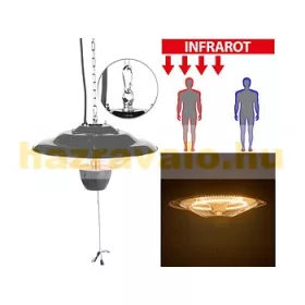   Mennyezeti hősugárzó fellógatható kültéri fűtőtest 1000 W