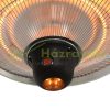 Ceiling radiator with 3 heating levels, Ø42x29 cm 1500W LED lighting and remote control, patio heater aluminum
