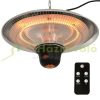 Ceiling radiator with 3 heating levels, Ø42x29 cm 1500W LED lighting and remote control, patio heater aluminum
